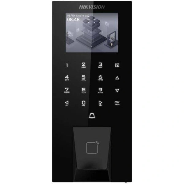 Terminal de contrôle d'accès biométrique Hikvision DS-K1T807MBFWX-E1 Pro, avec boutons tactiles, écran LCD 2,4 pouces, compatible Bluetooth, avec lecteur de cartes, au meilleur prix à Douala, Cameroun